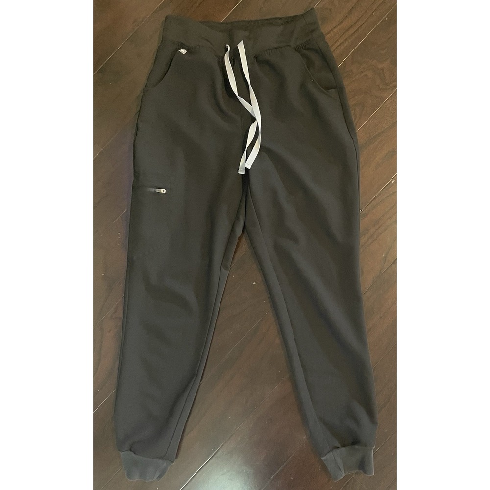 FIGS Zamora Jogger Scrub Pants Women Small Black High Waist W22SW2012 Medical